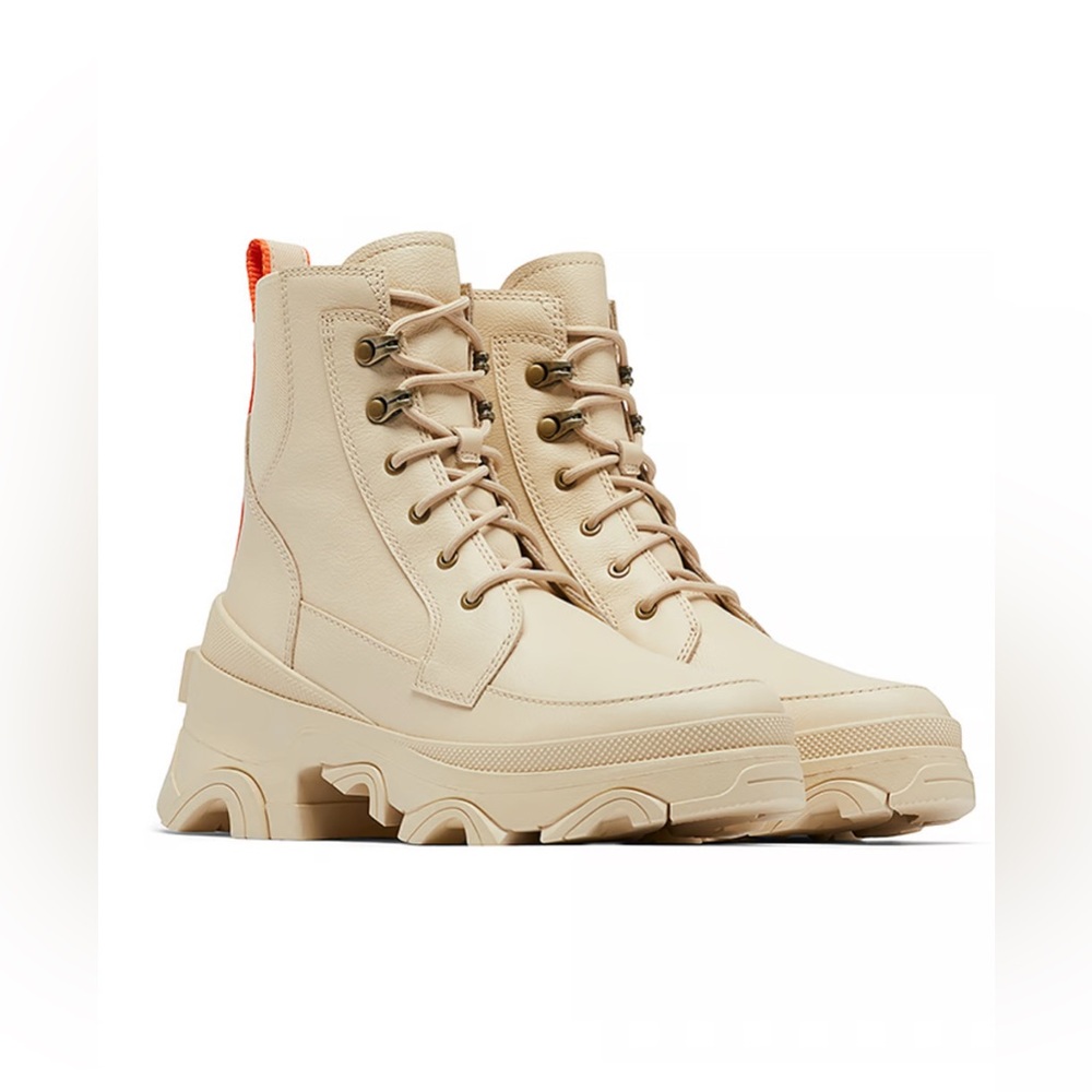 BRAND NEW SOREL BREX BOOT LACE WP Bleached (Ceramic/Optimized Orange) W 8.5 US